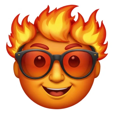 fire face wearing sunglasses with a smirk sticker