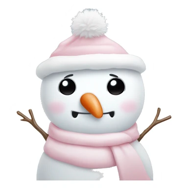 Cute white and light pink snowman sticker