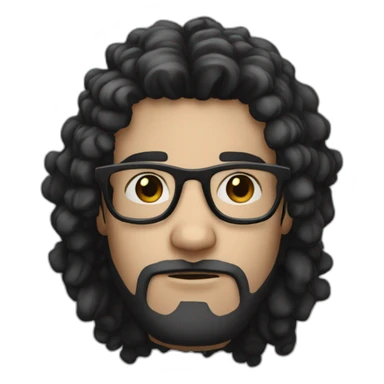 hopeless white skin and black Sparse hair man with glasses sticker