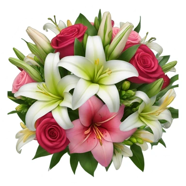 rose and lily bouquet sticker