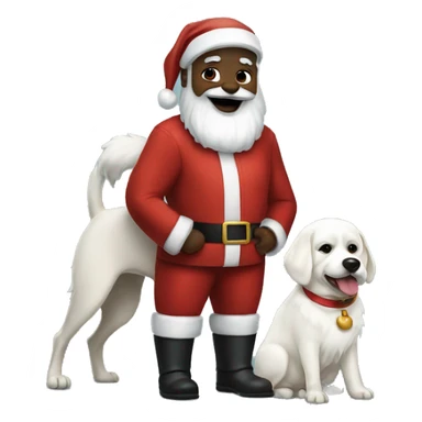 Black Santa with a white pooch sticker