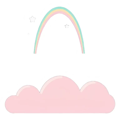 dreamy pastel pink rainbow with stars and sparkles sticker