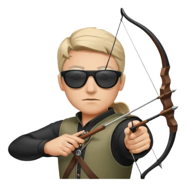Blind archer aiming show black shades on the archer sticker