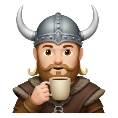 viking man drinking coffee sticker