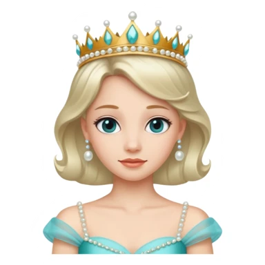 Princess – pearl tiara + aqua dress. sticker