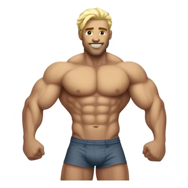 muscular man with blonde hair and big butt sticker