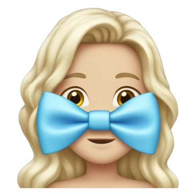 One singular super light blue bow sticker