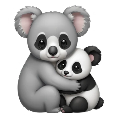 Big koala hugging small panda sticker