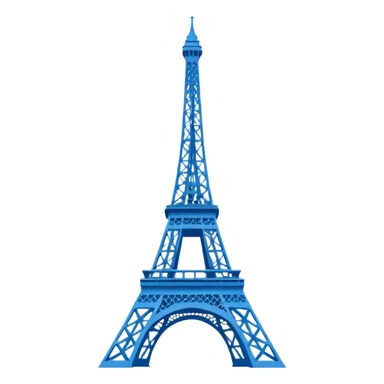 create a blue emoji of tour eiffel. 2D linear style sticker