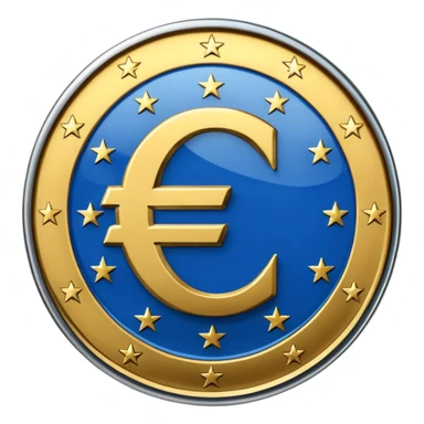 Transparent blue euro coin sticker