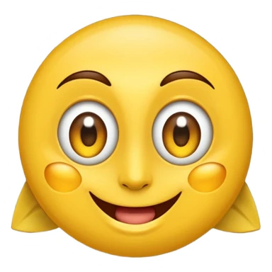 Crea la cara epica amarilla, sonriendo con los ojos arriba sticker