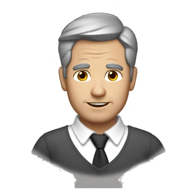Emoji dad with greying brown hair, hazel eyes, medium build, shaven face sticker