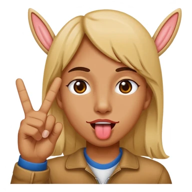 make a person with their going out doing the peace sign but with the tounge between their fingers sticker