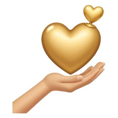 Золотое серде в руке sticker