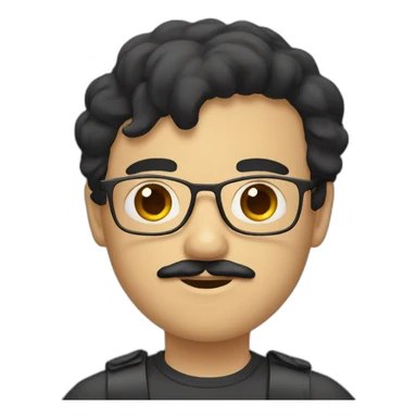 best friend with black hair and mustaches sticker