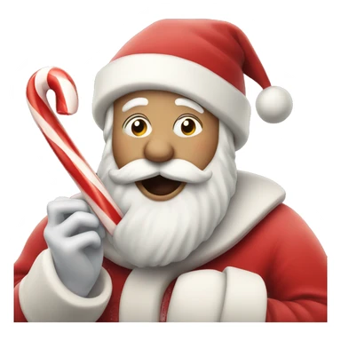 Santa eating a candy cane sticker