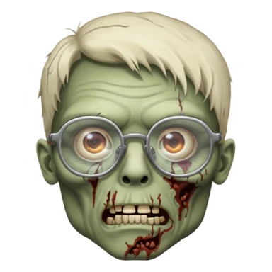 Zombie with big glasses more visible glasses, some difference between zombie and glasses, half body sticker