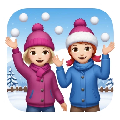 snowball fight pair sticker