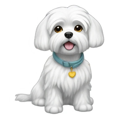 Maltese dog in winter coat snow sticker