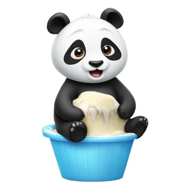 Un panda qui mange une glace  sticker