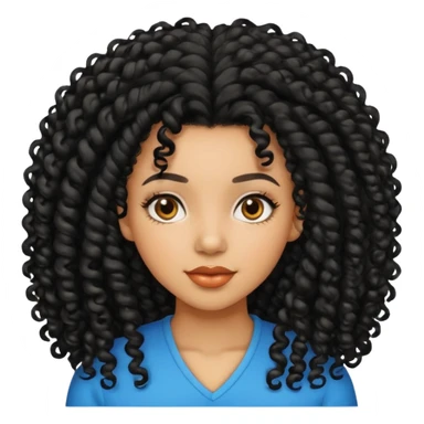 Uma mulher negra da pele clara com cabelo enrolado grande preto  sticker