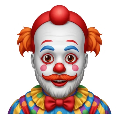 clown with beard, clown outfit sticker