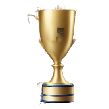 championship cup with Mets sticker