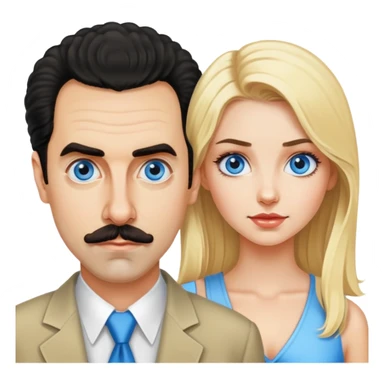 Borat with my friend who is a very pretty blonde blue eyed girl sticker