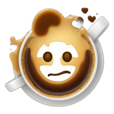 coffee love with blob heart sticker