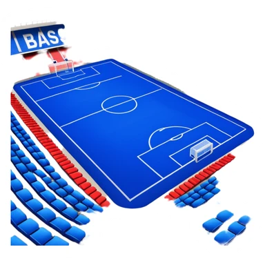 fc basel soccer stadium with blue seats. the name fc basel is written in red seats whereby many red seats form the label within a sea of blue seats sticker