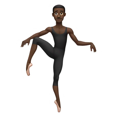 Skinny tall black man with a ballerina outfit doing a split sticker