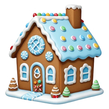 Light blue gingerbread house sticker