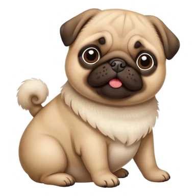 cute pug showing belly sticker