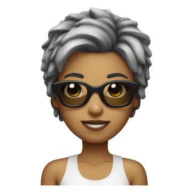 sunglass girl with shor hair sticker