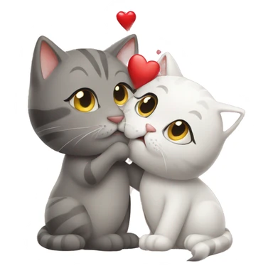 cat kisses love sticker