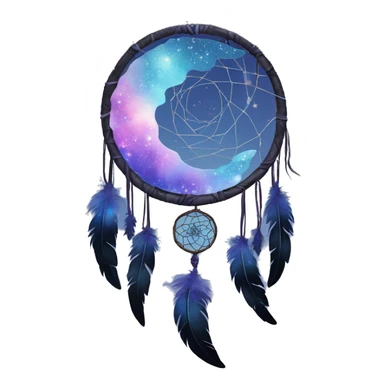 Sparkly moon-and-stars-galaxy-dreamcatcher sticker