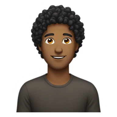 brown skin man with black curly hair sticker