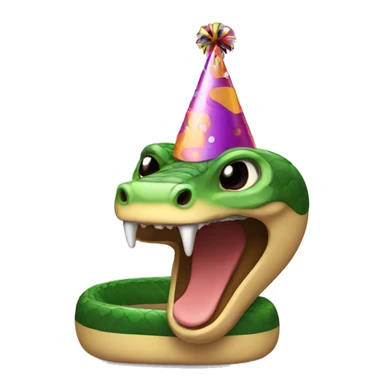 Snakes with birthday hat sticker