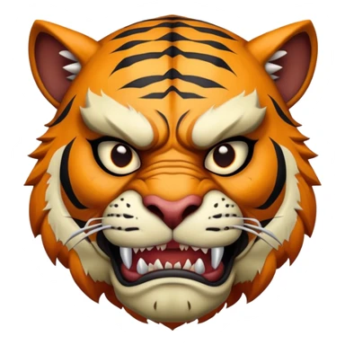 Tiger orc warrior with fangs and stripes sticker