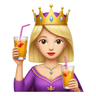 queen with drink sticker