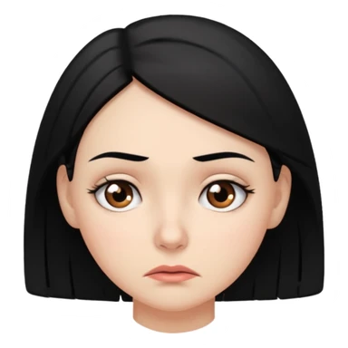 A worried woman, black hair, with one eyebrow raised sticker