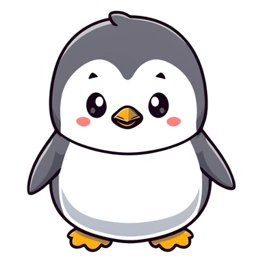 baby penguin with adorable chubby cheeks sticker