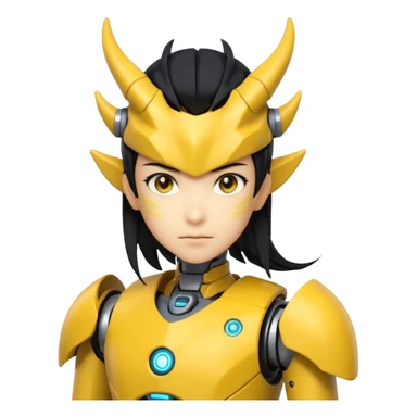 Anime Dragon HumanAndroid Yellow They/Them sticker