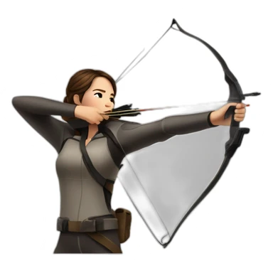 Katniss Everdeen shooting with a bow sticker