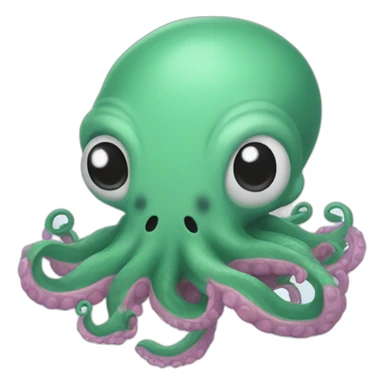 cute kraken with cute face flushing sticker