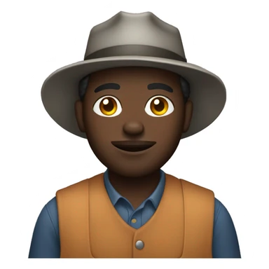 A black man in a work of farmer sticker