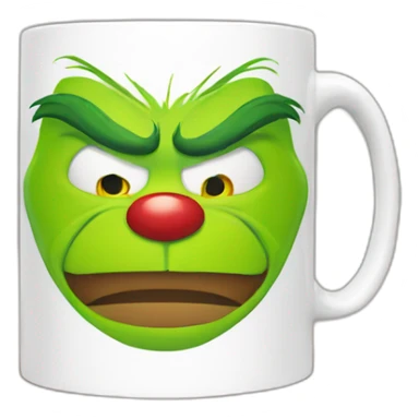 Grinch face mug sticker