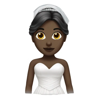 White bride with black veil sticker