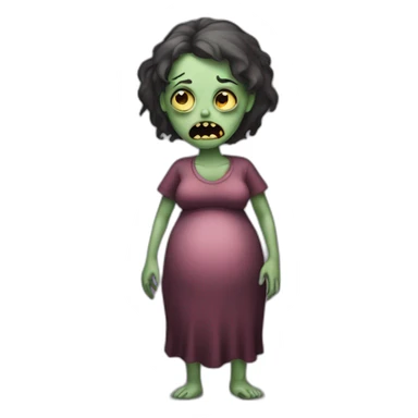 Pregnant lady zombie sticker
