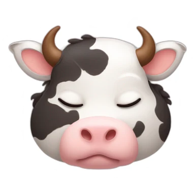 sleeping cow with cat ears sticker